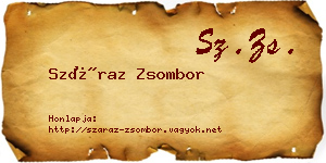 Száraz Zsombor névjegykártya