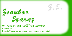 zsombor szaraz business card